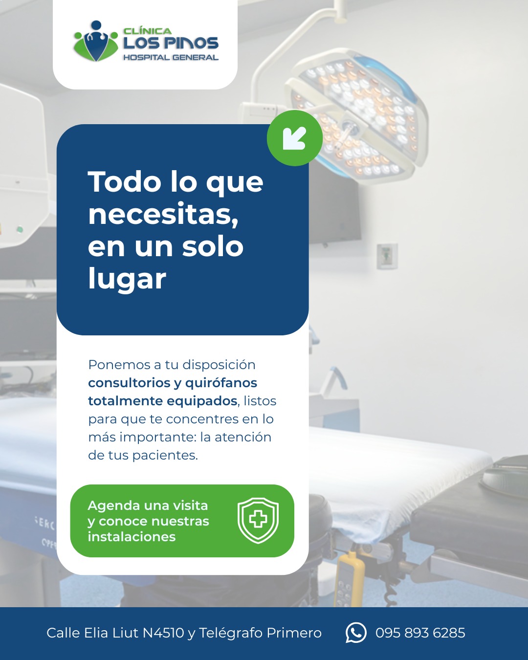 Alquiler de quirófanos por procedimiento con instrumental y vestimenta médica incluida.